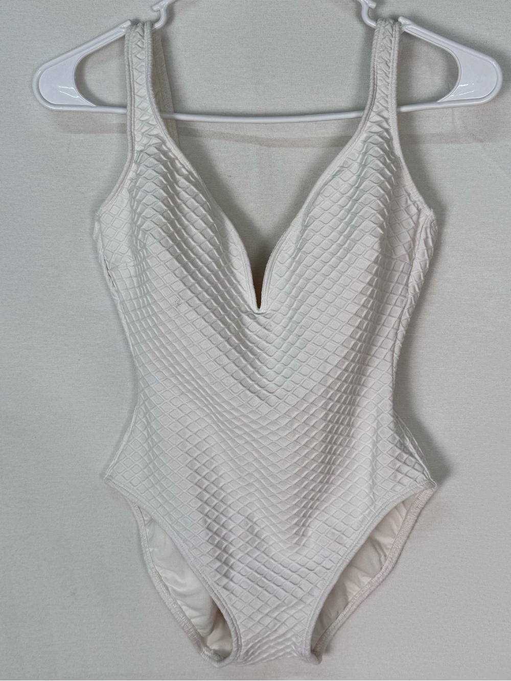 Vintage La Blanca Textured One-Piece Swimsuit White NWT